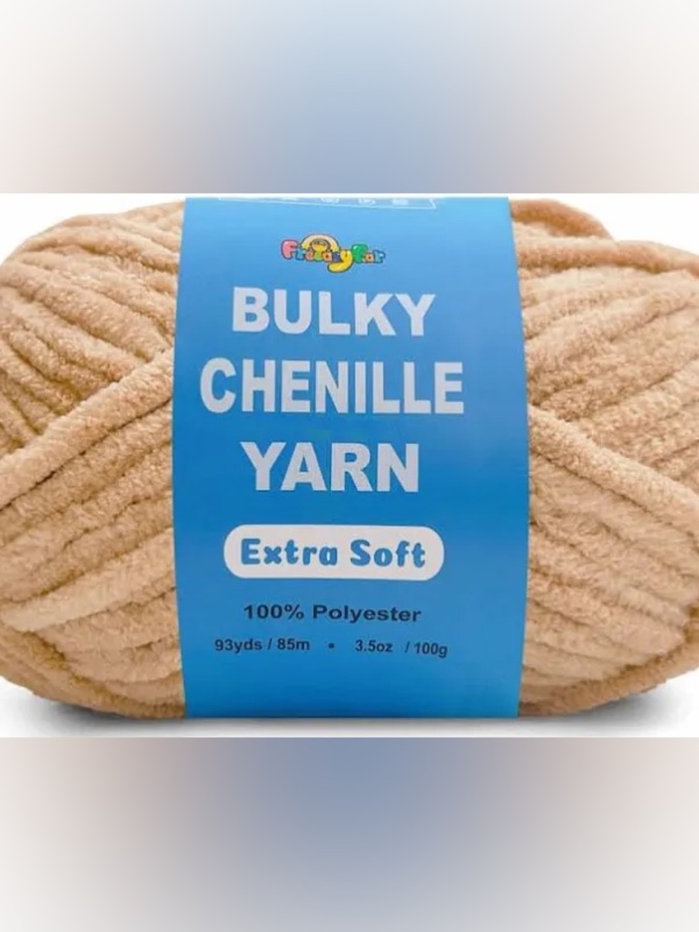 NEW Bulky Chenille Yarn Extra Soft - Cream beige